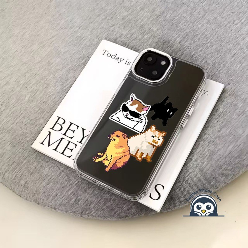 ตลกพิกเซลสุนัขแมวเคสโทรศัพท์สําหรับVivo Y400 Pro Y300 Plus Y300i Y300T Y200 GT Y200i Y200E Y100 Y19S