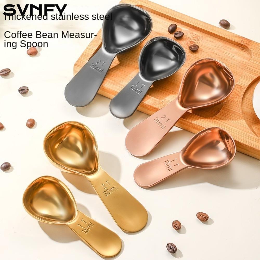 SVNFY ช้อนตวงเมล็ดกาแฟ, 1 Tbsp หรือ 2 Tbsp 15/30ml ที่ตักกาแฟ, สแตนเลสทนทาน Ergonomic Tablespoon Bar