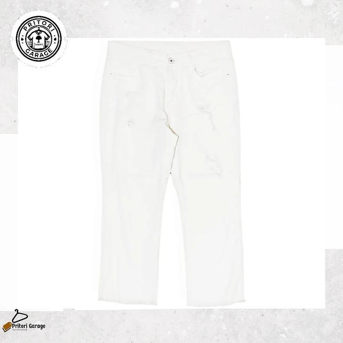 Soft Jeans Denim Star1J Straight Fit 7/8 สีขาว Vintage 30