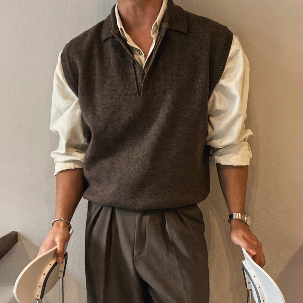 เสื้อโปโลแขนยาวครึ่งซิปรูปแบบลายพิมพ์ เสื้อกันหนาวผู้ชาย สำหรับการทำงาน - รูปที่ 2