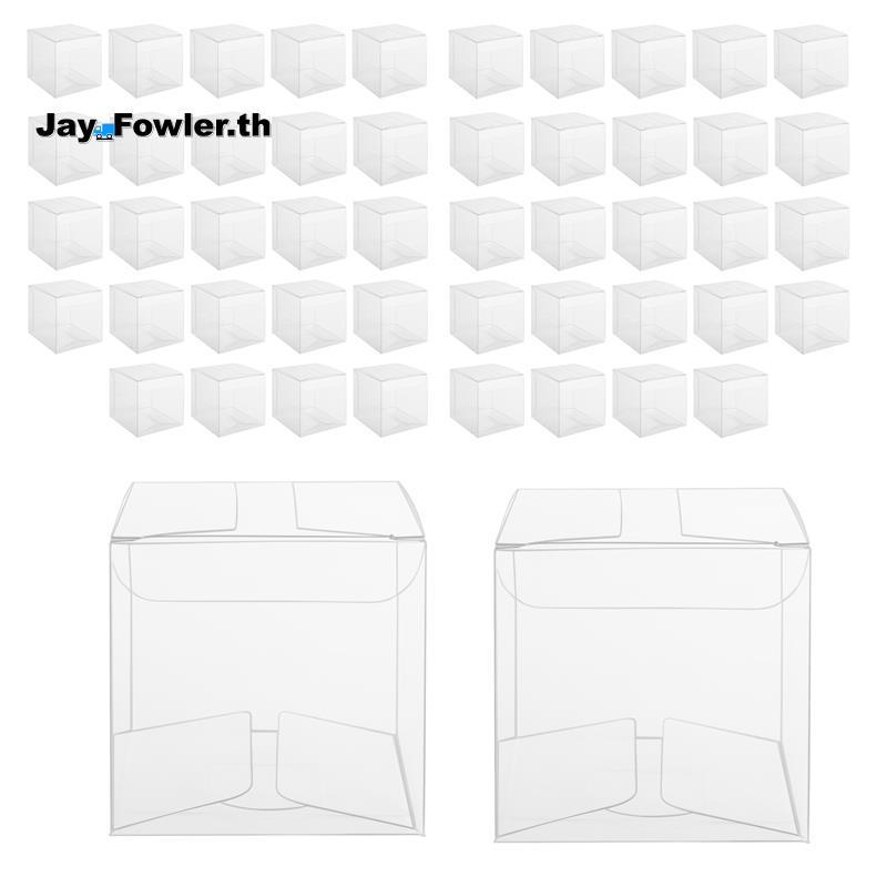 [Jay_Fowler]กล่องพลาสติกใส 50 ชิ้นสําหรับของขวัญกล่องบรรจุภัณฑ์พีวีซีกล่องขนมใสกล่องของขวัญแต่งงานโป