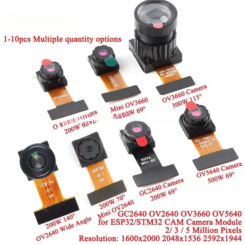 ESP32 OV2640 โมดูลกล้อง GC2640 OV3660 OV5640 CMOS ภาพเซ็นเซอร์ 2 3 5 ล้านพิกเซลมุมกว้างกล้องเลนส์สํา