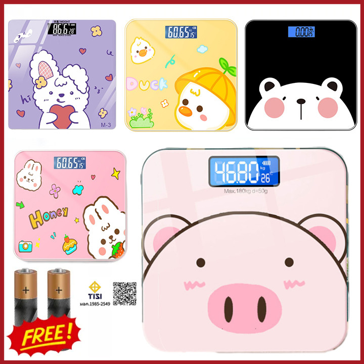YTL เครื่องชั่งน้ำหนักดิจิตอล สูงสุด180 กก. ครื่องชั่งน้ําหนักอิเล็กทรอนิกส์ ลายการ์ตูนน่ารัก พร้อมส่ง