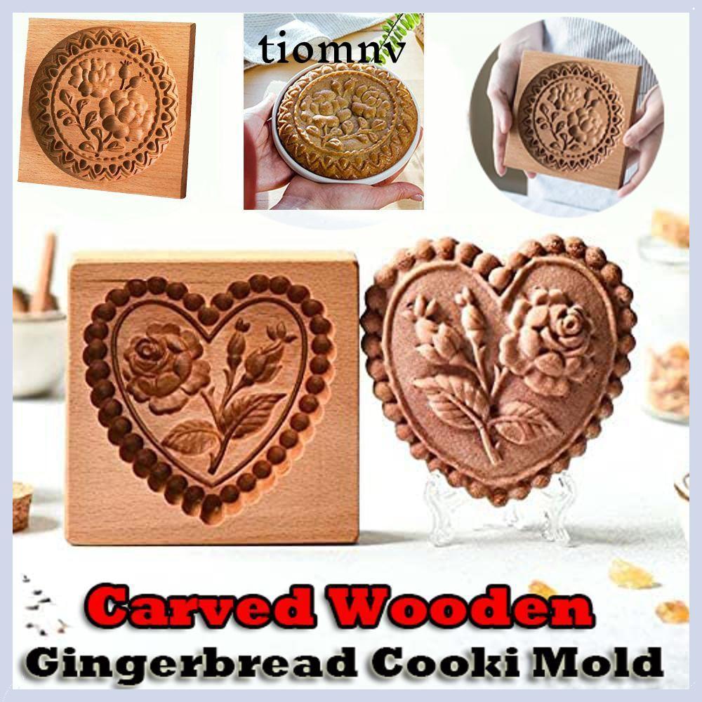 TIOMNVTH Shortbread Mold Birthday Party สําหรับ Halloween Raspberry Christmas ไม้ Gingerbread Cookie