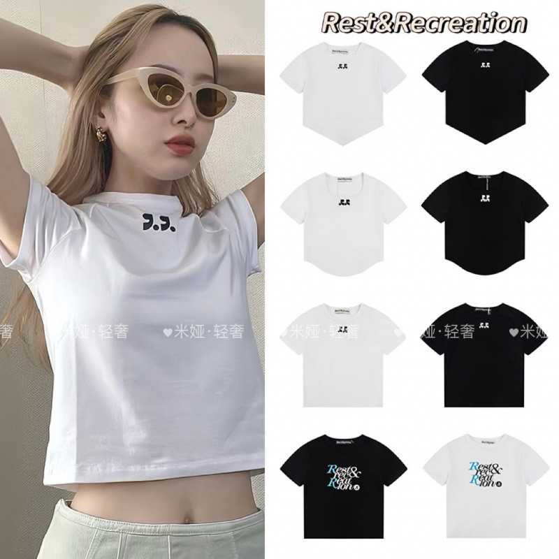 🚗พร้อมส่ง👚Rest&Recreation RR เสื้อยืดแขนสั้นพิมพ์ลาย