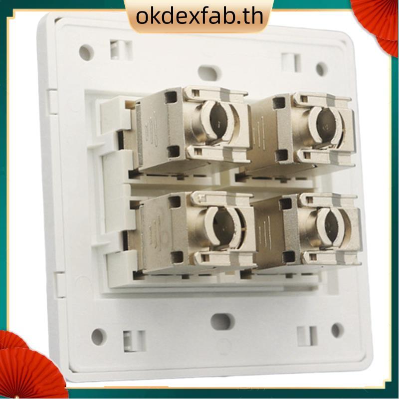 4 ซ็อกเก็ต CAT6A RJ45 Faceplate LAN เครือข่าย Outlet แจ็ค Shielded Ethernet แผงผนัง 86x86 มม.การติดต