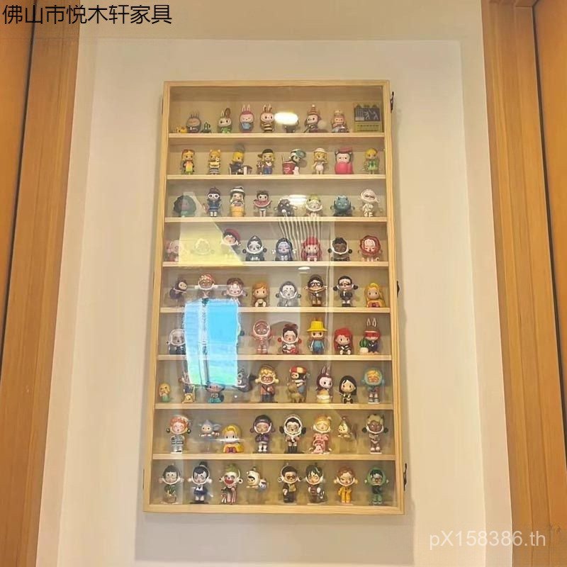 My Mystery Box Simple Acrylic Bubble Mart ตู้โชว์ติดผนังจัดเก็บ Influencer ตู้เก็บของไม้เนื้อแข็ง Ha