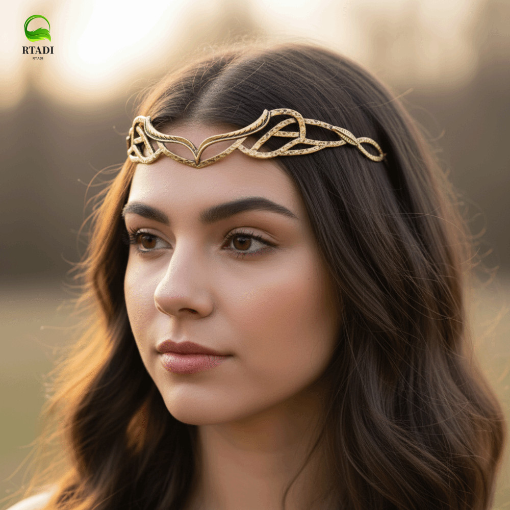 มงกุฎทิอารา Hobbit Elrond ทำมือแบบ vintage เหมือนมงกุฎเจ้าชายเอลฟ์ ปรับได้สำหรับคอสเพลย์และของขวัญ