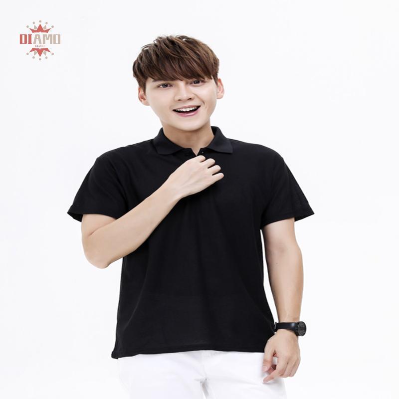 [Yulong] เสื้อยืดสีดําปกสีทึบเสื้อเชิ้ตแขนสั้นฤดูร้อนสําหรับผู้ชายและผู้หญิง KKY