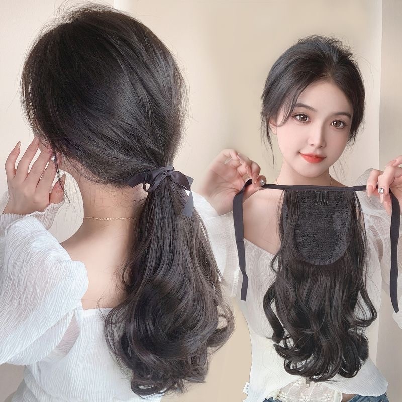 แฮร์พีชหางม้า ดัดลอน แบบหนีบและผูก ใช้งานง่าย สะดวก ดูเป็นธรรมชาติ ยาว35/45/55ซม.ใช้ได้ทั้งเด็กและผู้ใหญ่ พร้อมส่ง