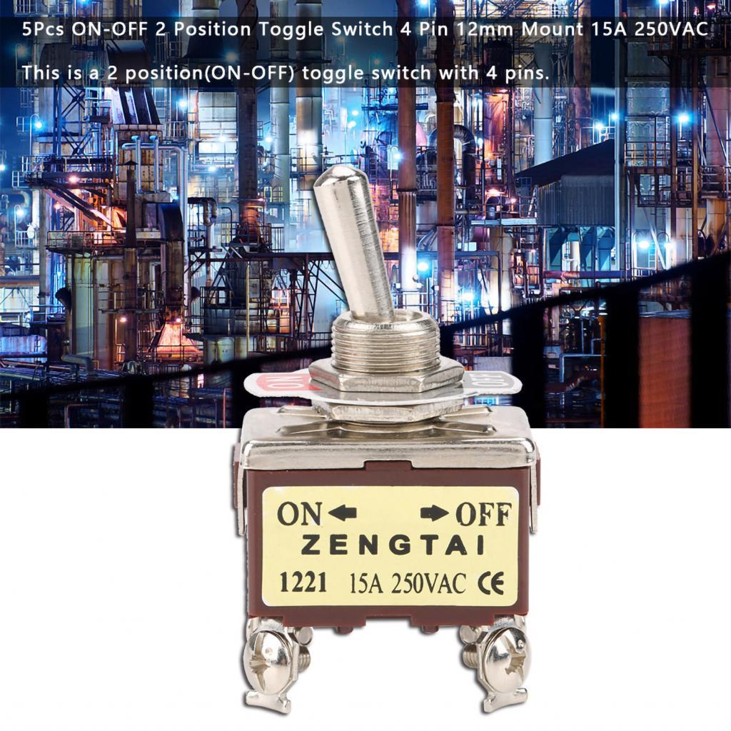 Toprctoy.PH Toggle Switch 2 ตําแหน่งเปิดและปิดสําหรับเครื่องใช้ไฟฟ้าอัตโนมัติอุตสาหกรรมควบคุม 5PCS 1