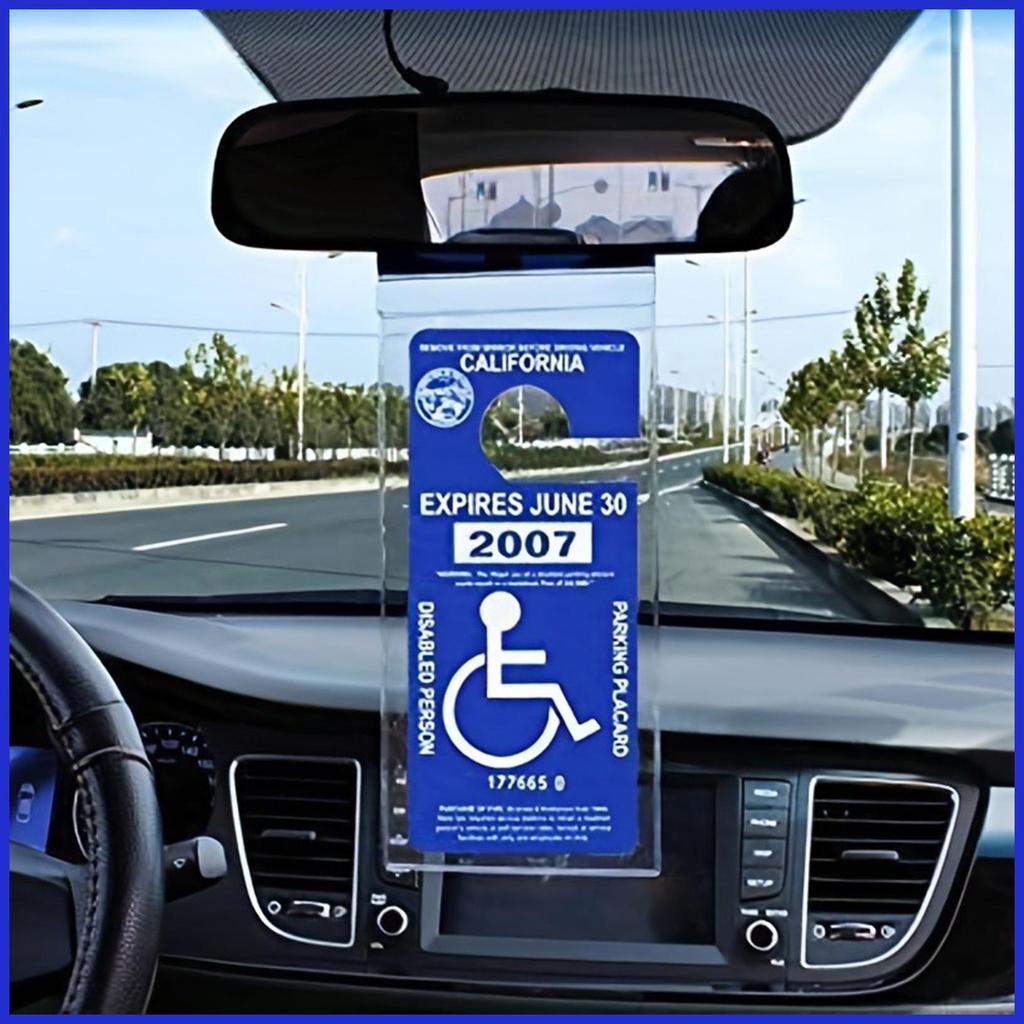 ความพิการ Placard Holder สําหรับรถยนต์ Handicap Placard Protector ป้ายจอดรถผู้ถือฝาครอบป้องกันแท็ก c