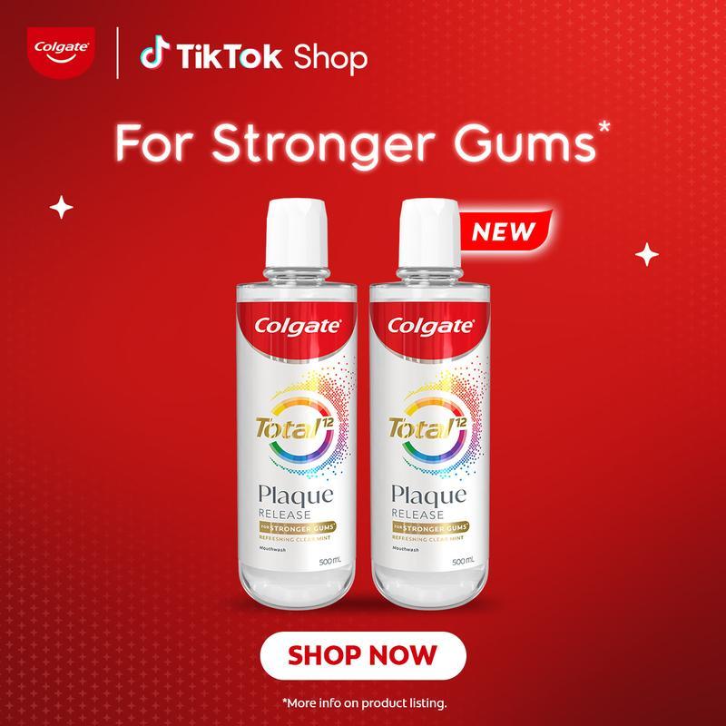 COLGATE Total Plaque Release Clean Mint Mouthwash 500ml [มัด 2 ชิ้น]