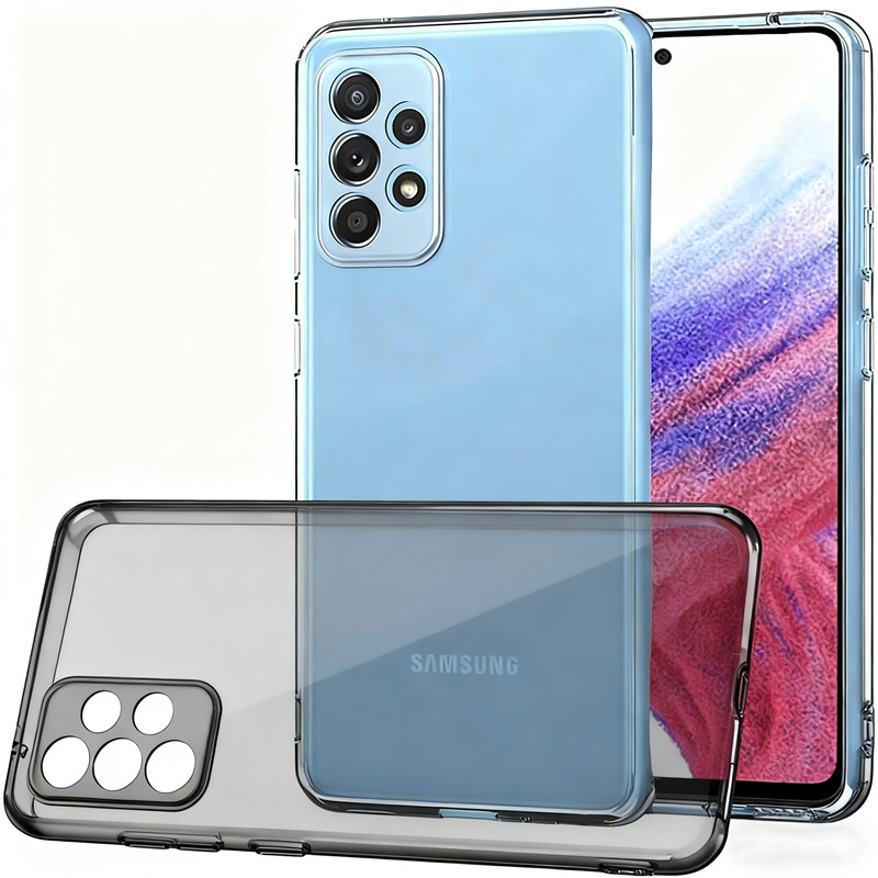 สําหรับ Samsung Galaxy Jump 5G 6.5 นิ้ว SM-A326K Silky Smooth Soft Smoky สีดําโปร่งแสงซิลิโคนสีเหลือ