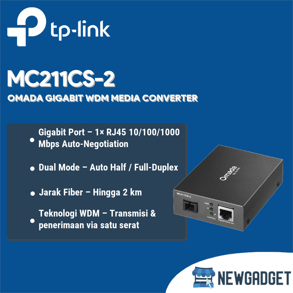 TP-LINK MC211CS-2 OMADA GIGABIT WDM MEDIA CONVERTER