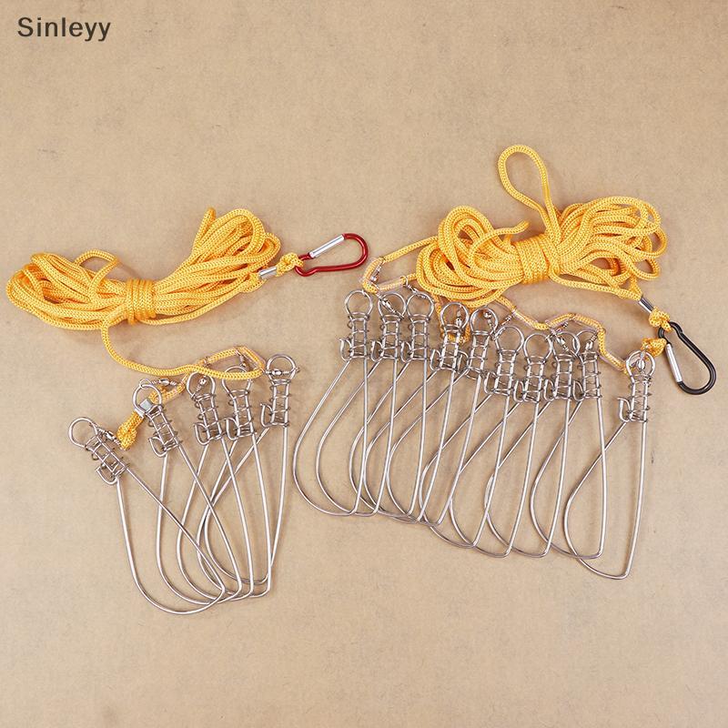 สายพาร์ทสแตนเลสสำหรับตกปลา ขนาด 5M พร้อมคลิปล็อกและเชือก ใช้กับห่วงลอย เหมาะสำหรับเก็บปลาสด - รูปที่ 7