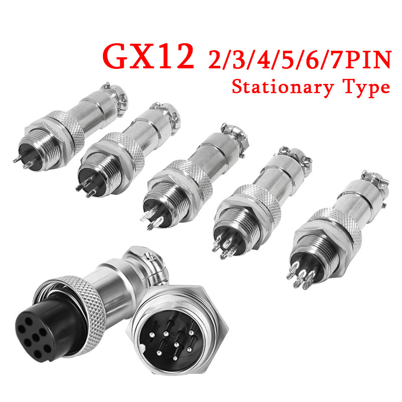 5 ชิ้น GX12 การบิน Connector 2 3 4 5 6 7 Pin ชายหญิง M12 Connector Aviator ปลั๊กซ็อกเก็ต