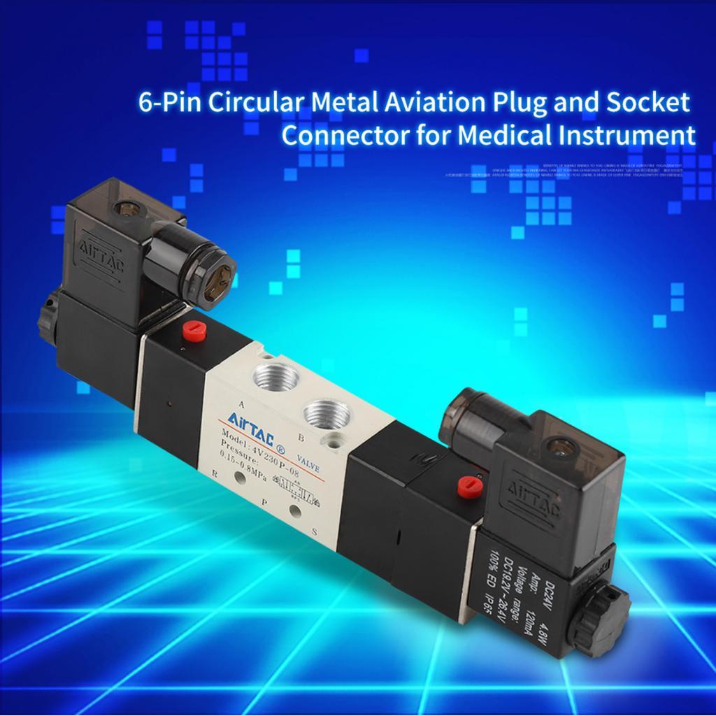 SHUAIGUO DC 24V BSP 1/4 นิวเมติกโซลินอยด์วาล์วปกติปิด 3 ตำแหน่ง 5 ทิศทางโครงสร้างคอลัมน์เลื่อนการปิด