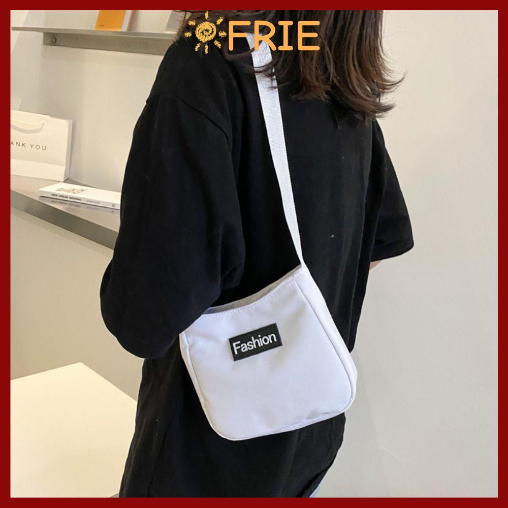 ถุงสะพายข้าง FRIE Letter ขนาดเล็ก จากผ้าแคนวาส สีเรียบ สำหรับสวมใส่ทุกวัน