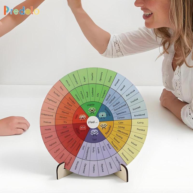 Predolo Feeling Wheel พร้อมขาตั้งสําหรับห้องนั่งเล่น โรงเรียนการเจริญเติบโตส่วนบุคคล Counseling