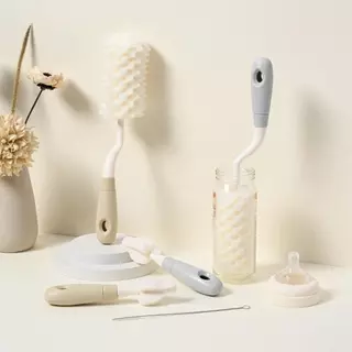 YENESTE ชุดแปรงทําความสะอาดขวด, ชุดขนแปรงด้ามยาว Pacifier Straw Scrubber, ทนทานตามหลักสรีระศาสตร์ 360 องศาแปรงล้างถ้วยแก้วชุดเครื่องมือทําความสะอาดห้องครัว
