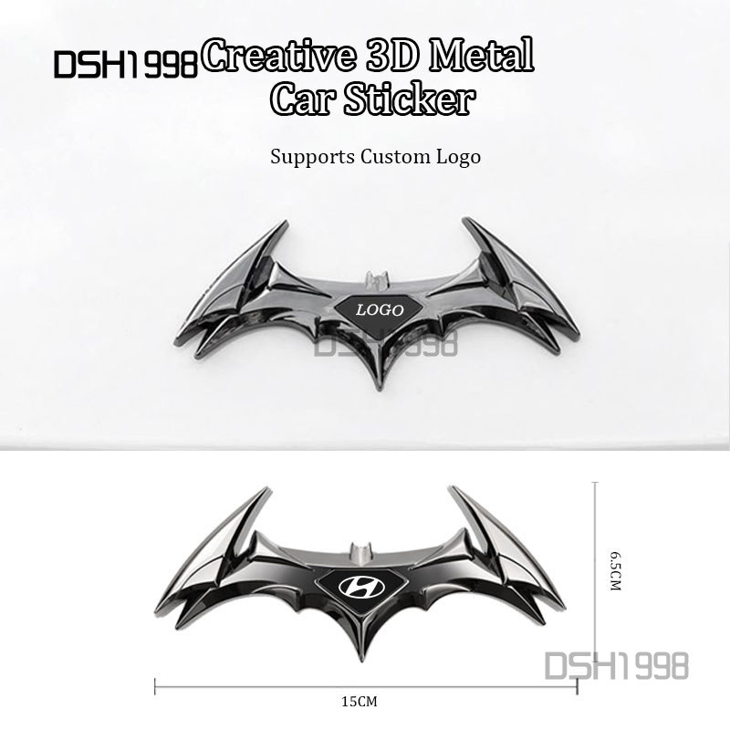 HYUNDAI Creative Bat รถโลหะ 3D สติกเกอร์ Getz Atos Matrix I10 Elantra ATF Accent Starex Tucson Sonat