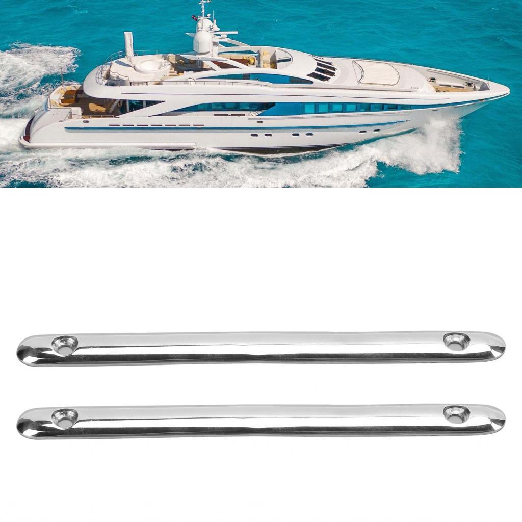 Thaihometools-TH 2 ชิ้น 5.9in Rub Strake แถบกันชน 316 สแตนเลสอุปกรณ์เสริมสำหรับเรือยอชท์เรือ RV ช่วย