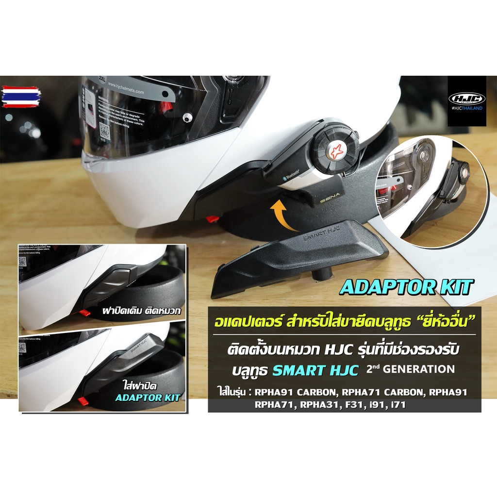 SMART HJC ADAPTOR KIT ขายึดลูทูธ "ยี่ห้ออื่น" ติดตั้งนหมวก HJC