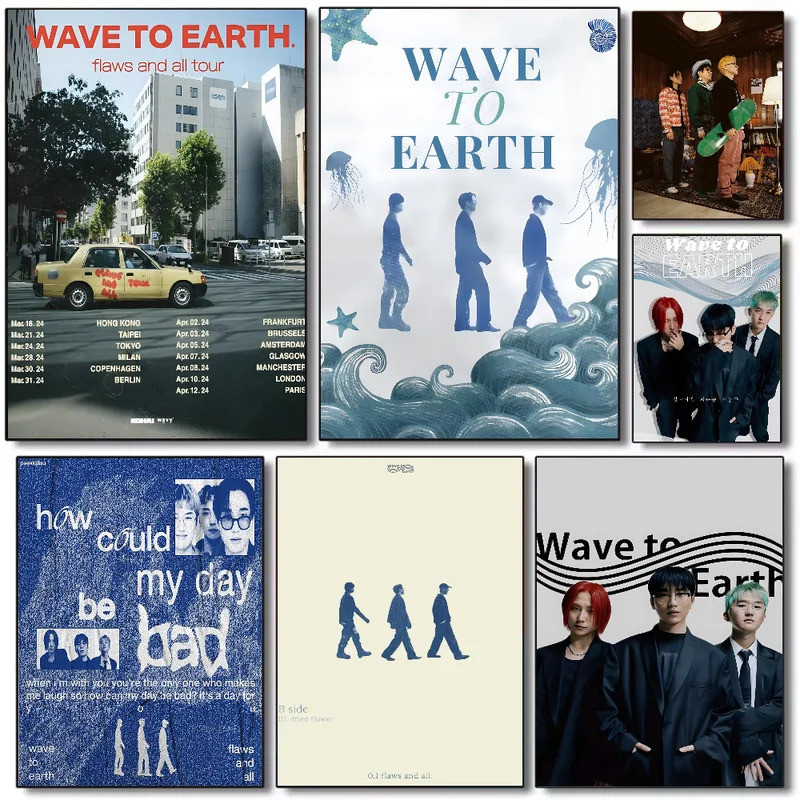 โปสเตอร์ W-Wave To Earth โปสเตอร์เกาหลี A3 ห้องนั่งเล่นในบ้านห้องนอนบาร์ความงามตกแต่ง