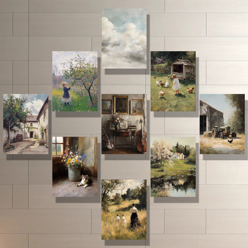 Rose Garden Vintage Wall Art ภาพวาดผู้หญิงในชุดดอกไม้สีขาวบนผ้าใบ สำหรับตกแต่งห้องนอนหรือห้องโถง - ไม่มีกรอบ