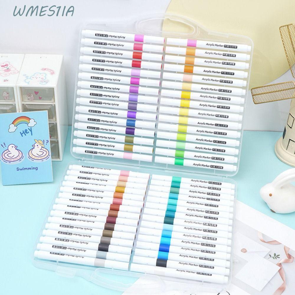 WMES1IA 12/24/36/48/60 สีอะคริลิค Marker,กันน้ํา Graffiti Art ภาพวาด Markers ปากกา,ภาพวาด DIY หัตถกร
