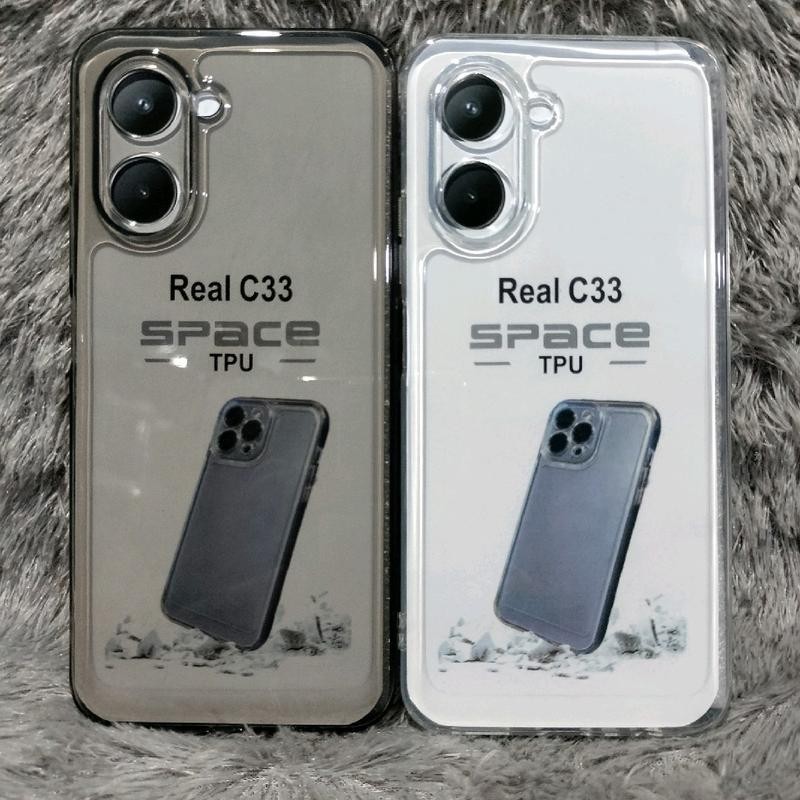 Softcase Realme C33 Case Clear Casing Clear Black Transparent Space TPU