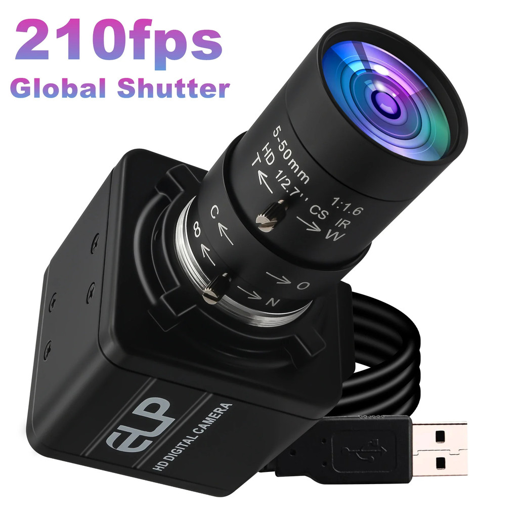 อินเทรนด์ 120fps 210fps Global Shutter กล้อง Usb 800p 10x ซูม Monochrome คู่มือเว็บแคม Usb พร้อมเลนส