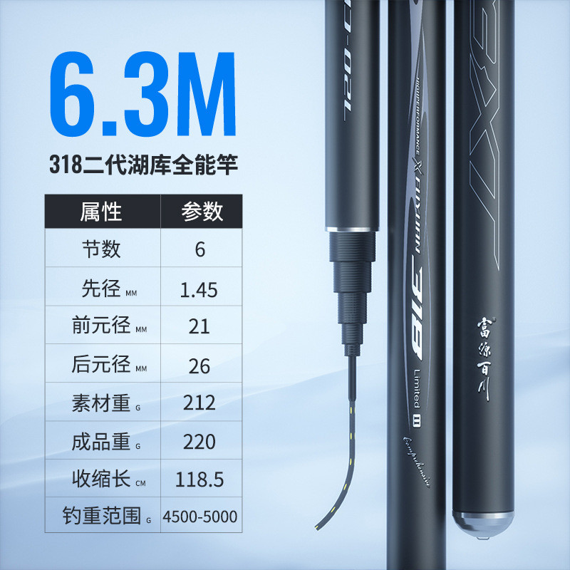 Youmi Outdoor 318 Second-Generation Lake Warehouse Big Thing Rod Hand Rod Super Hard Big Thing Fishi
