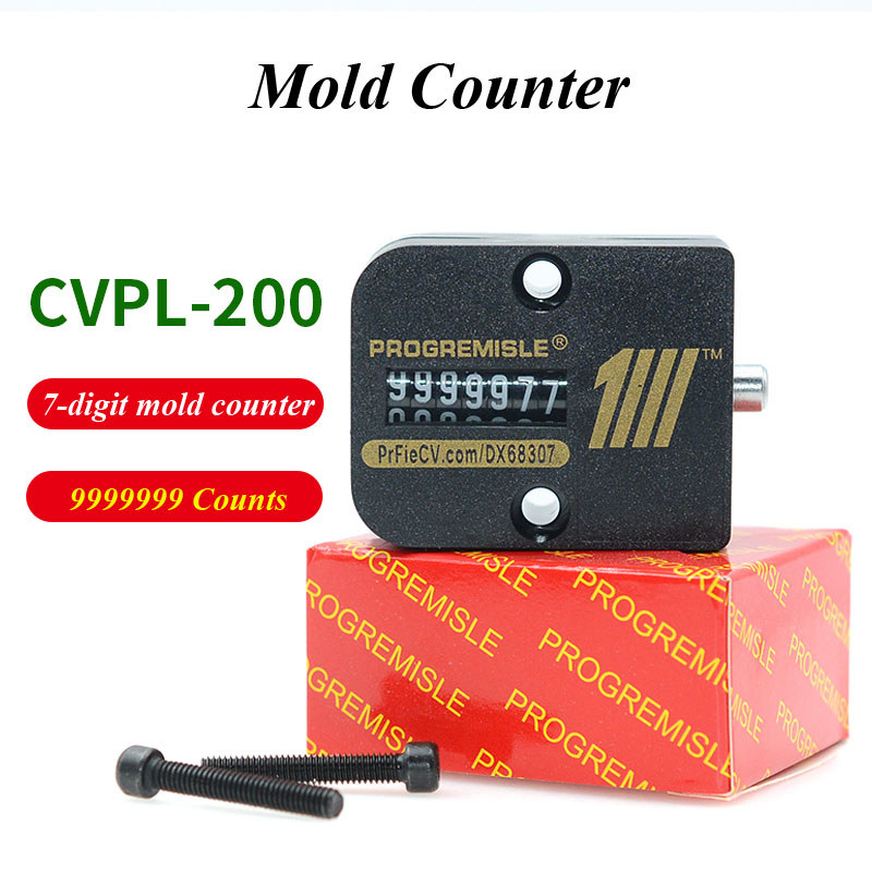 เคาน์เตอร์ 7 หลัก เชิงกล CVPl-200 นับสําหรับเครื่องฉีดขึ้นรูปและกดหมัดแม่พิมพ์เคาน์เตอร์สี่เหลี่ยม 0 ~9999999