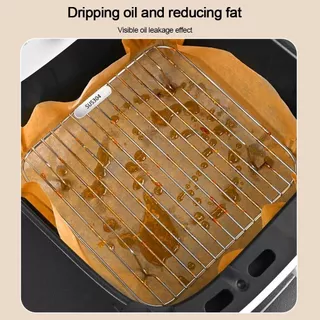 LDVG ทําอาหารหม้อ,เท้ารอบสแควร์ Air Fryer Rack,แบบพกพา 304 สแตนเลส Thicken Steam Baking Rack Home Kitchen เตาอบ Steamer Cooker