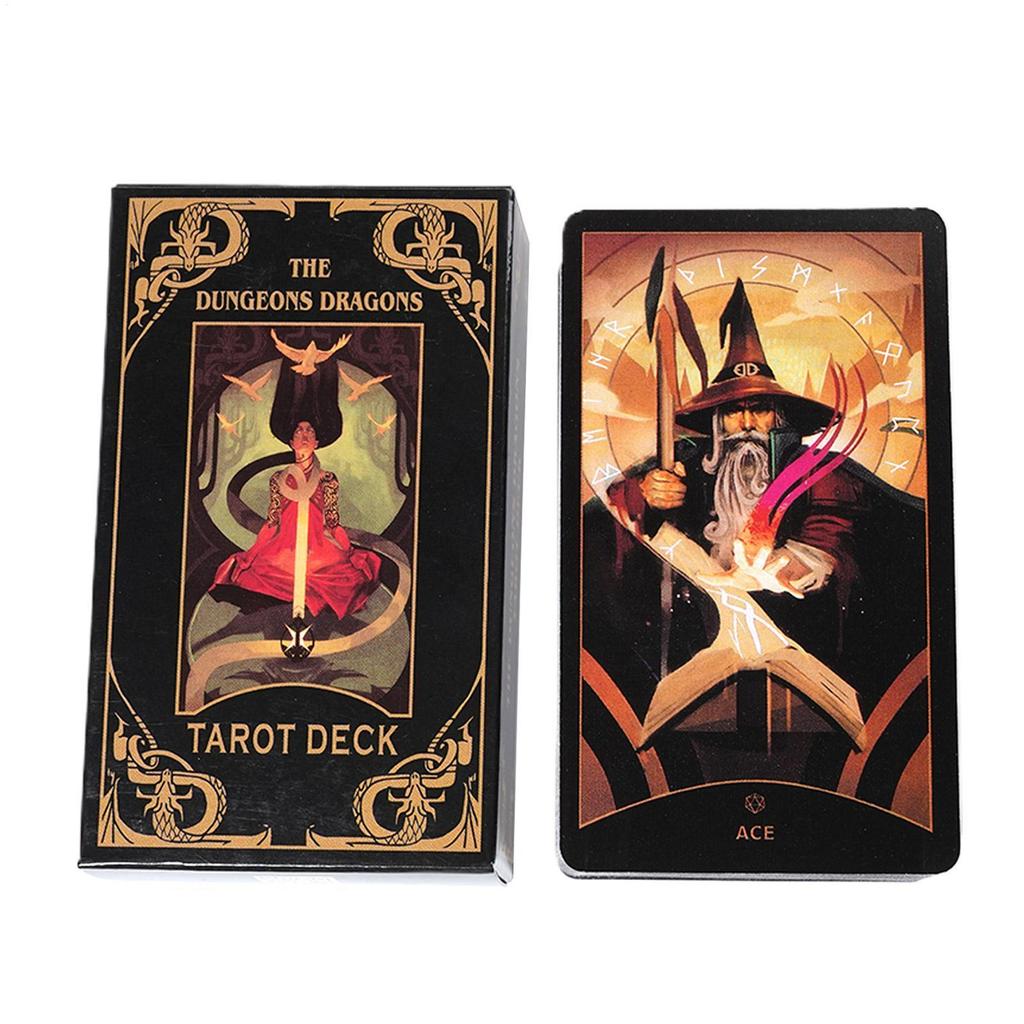 Dungeons Dragons Tarot Deck ที่น่าสนใจ Fortune Telling เกม Predict Divination Deck Family Party เกมกระดานสําหรับผู้เริ่มต้น noath