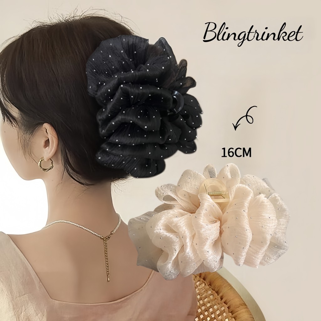 Bling Trinket💫กิ๊บติดผมรูปเมฆฟองสบู่ กิ๊บติดผมตาข่ายโบว์ใหญ่ ดีไซน์หัวฉลาม สร้างสรรค์ทรงผมของคุณได้ในทันที