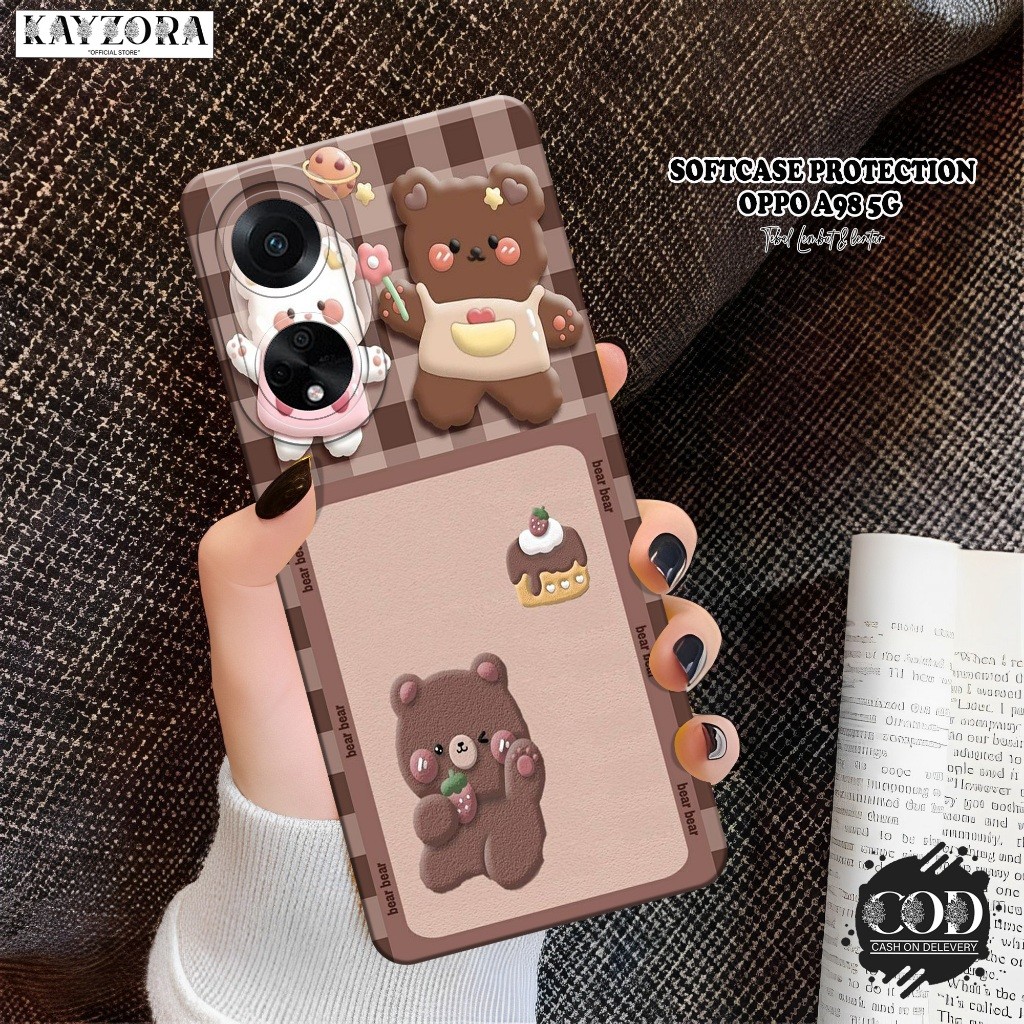 HP ล่าสุด OPPO A98 5G Softcase - KAYZORA - เคสแฟชั่นการ์ตูน - เคส OPPO A98 5G - Tpu Pro Camera Silic