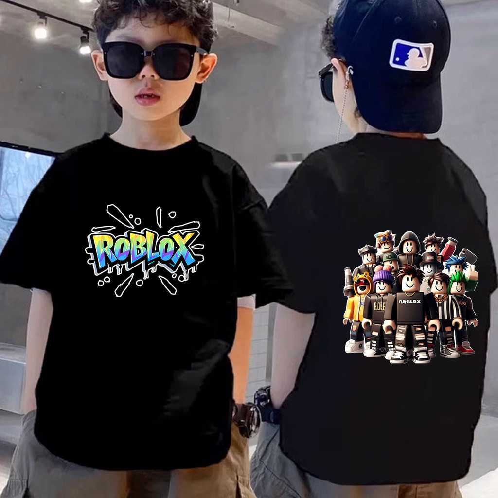 【Local Stock COD】 ถนนแฟชั่น Roblox เสื้อสำหรับเด็กผู้ชายและผู้หญิงแฟชั่นฤดูร้อนด้านบนของเด็ก Kids fo