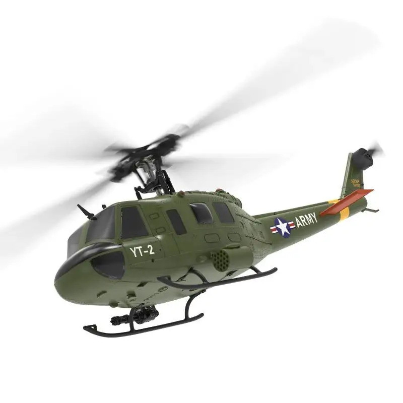 เฮลิคอปเตอร์ 1:34 Uh-1 Huey Scale 2.4g 6ch ความสูงมอเตอร์ตําแหน่ง Dual Flow Optical Rc F07 Hold Brus