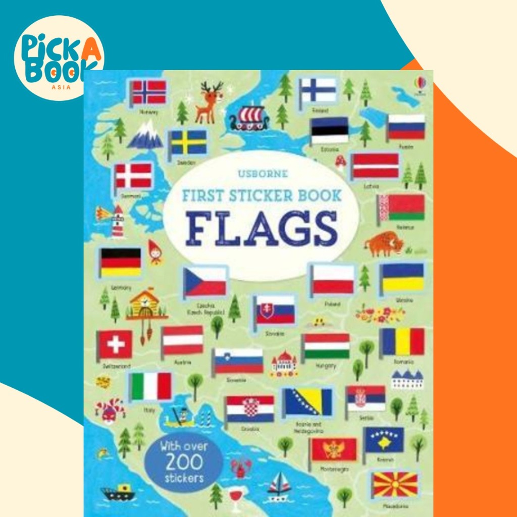 - First Sticker Book Flags โดย Holly Bathie (ฉบับสหราชอาณาจักรปกอ่อน)