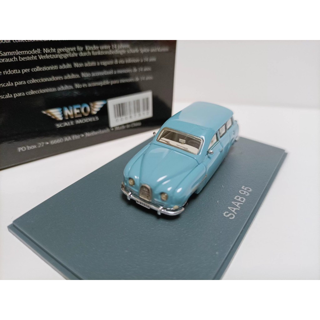 Neo 1 87 Saab Classic Saab รถการท่องเที่ยว รุ่น Saab 95 Wagon 1964 สีฟ้าอ่อน