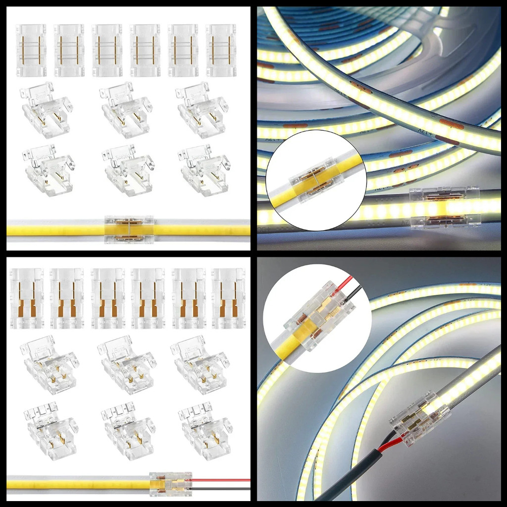 2/3//4PIN COB LED Strip to Strip LED Connectors 5 มม.8 มม.10 มม.แถบการเชื่อมต่อลวด Solderless Extens