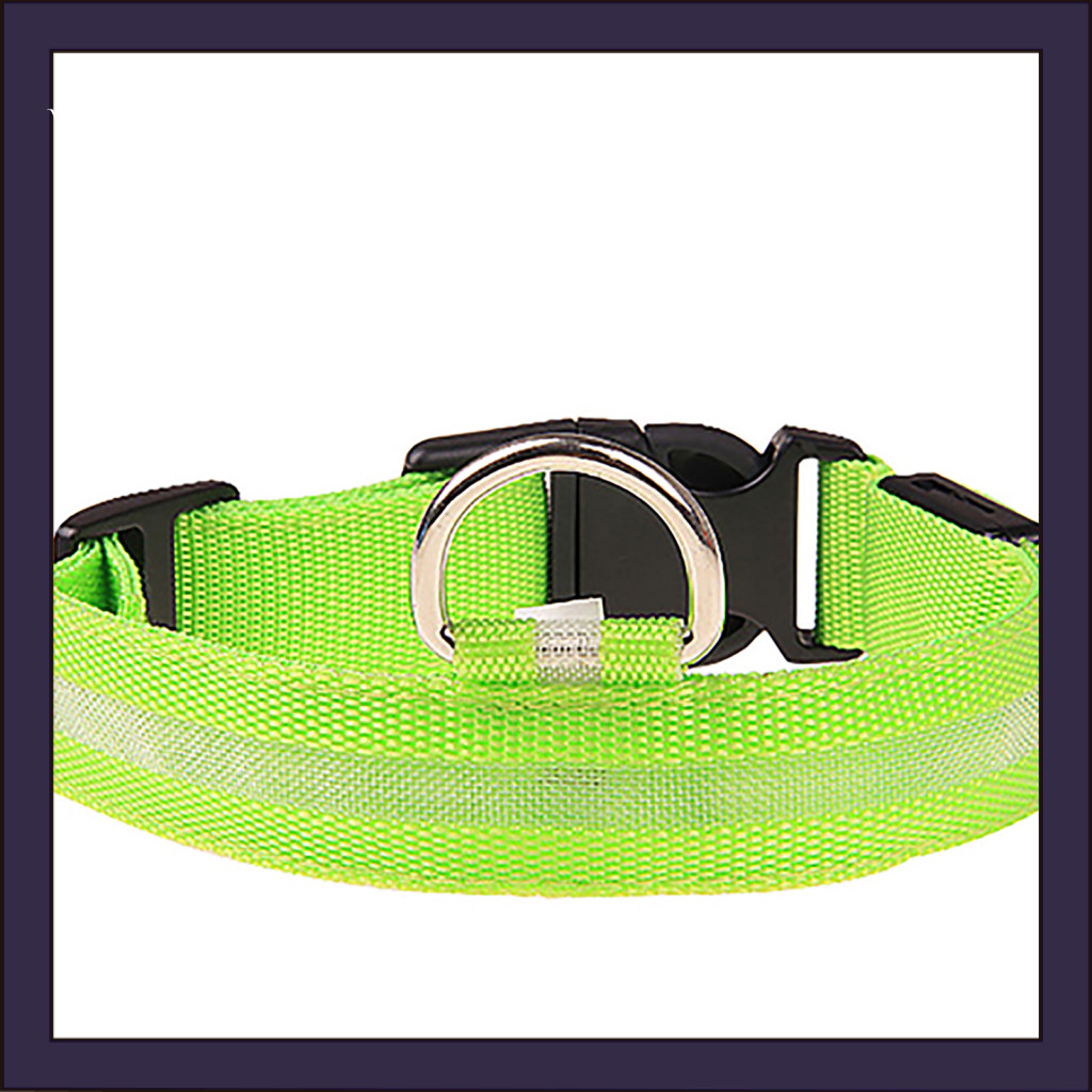 [WX] สายคล้องคอปรับได้ Rain Resistance Nylon LED ปลอกคอสุนัข