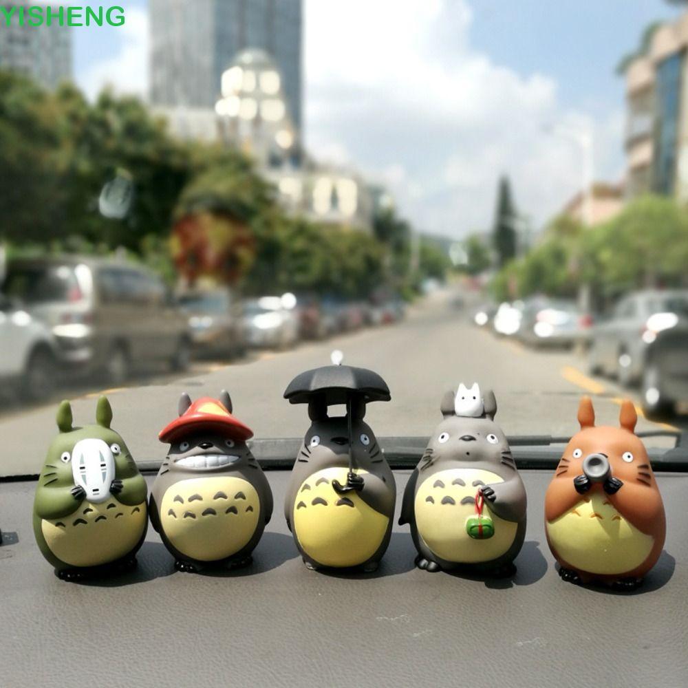 YISHENG Totoro Action Figure, PVC ตุ๊กตาเครื่องประดับรถ My Neighbor Totoro รูป, รูปปั้นสะสมการ์ตูนอะ