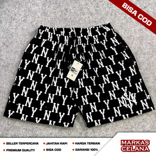Celana Pendek New York Motif NY Bahan Lutto Sablon Premium Fulltag Printing