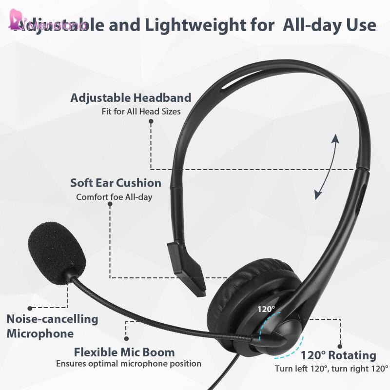 [Menolana] HEADSET HEADPHONE พร้อมไมโครโฟน + การควบคุมระดับเสียงสําหรับ PC LAPTOP NOISE CANCELLING