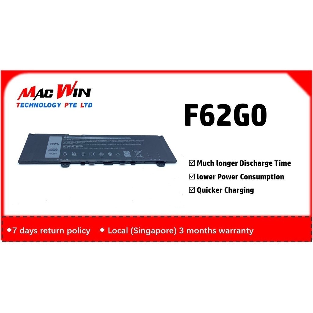 F62G0 Laptop Battery for Dell Inspiron 13 7000 2in1 7373 7386 7370 7380 5370 P83G P87G P91G