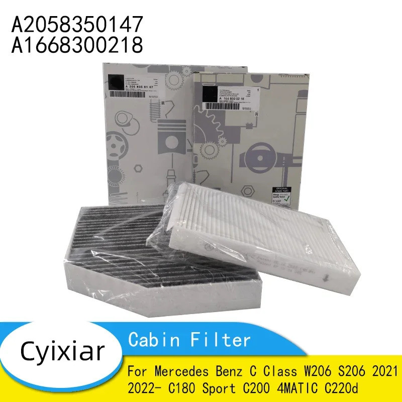 ตัวกรองห้องโดยสารสําหรับ Mercedes Benz C Class W206 S206 2021 2022- C180 Sport C200 4MATIC C220d A20